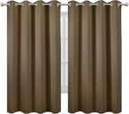 Brown Blackout Curtains 52 x 63 Inch Length/Set of 2 Curtain Panels/Thermal - Image 2