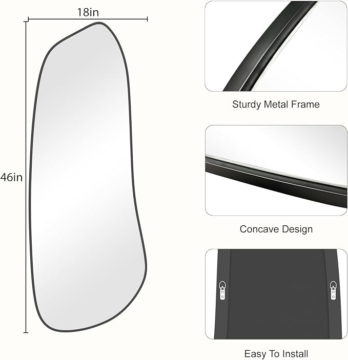 WallBeyond Irregular Wall Mirror, Asymmetrical Mirror Wall Mounted - Image 4