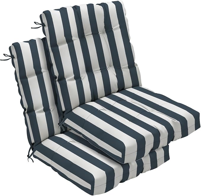 Outdoor Chair Cushions Set of 2, High Back Soft Seat Pad by zanwuhwyd