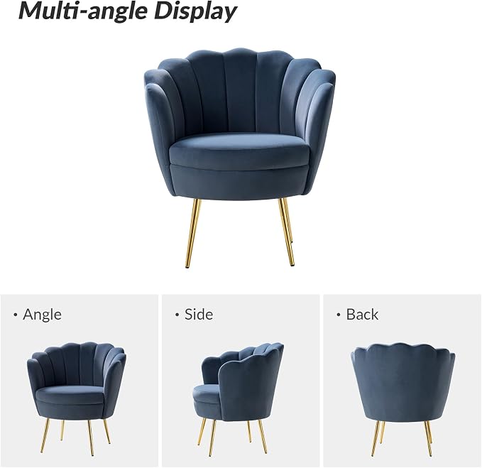 HULALA HOME Modern Velvet Accent Chairs Set of 2 - Image 7
