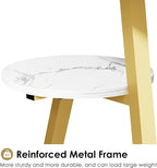 BEWISHOME Round End Table Marble Side Table - Image 7