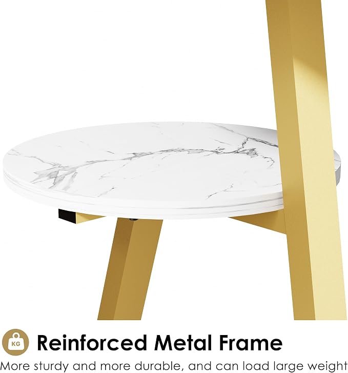 BEWISHOME Round End Table Marble Side Table - Image 7