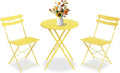 GarveeLife 3 Piece Patio Bistro Set, Folding Patio Bistro Table and Chairs Set by GarveeLife