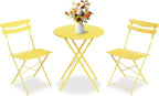 GarveeLife 3 Piece Patio Bistro Set, Folding Patio Bistro Table and Chairs Set by GarveeLife