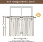 Chyhomenyc Sage Green Sheer Curtains 30 inch Length 2 Panels, Light Filtering - Image 5