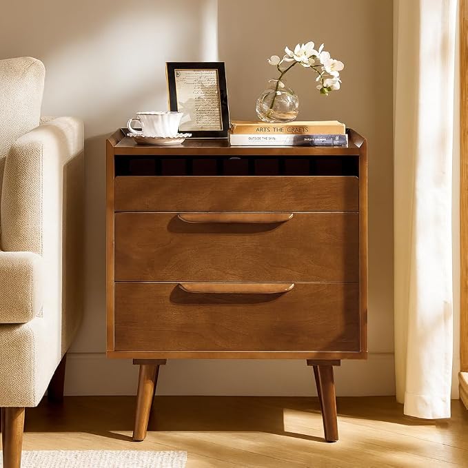 HULALA HOME 2 Drawer End Table by HULALAHOME