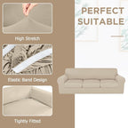 HunnmingRe Sofa Covers for 3 Cushion Couch Stretch Sofa and Loveseat Covers Set - Image 3