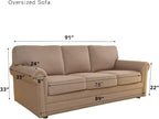 Easy-Going Stretch Oversized Sofa Couch Slipcover Washable Natural | 1-Piece - Image 6