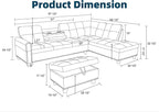 97.5" L Shaped Couch Set, Modular Sectional Couches - Image 2