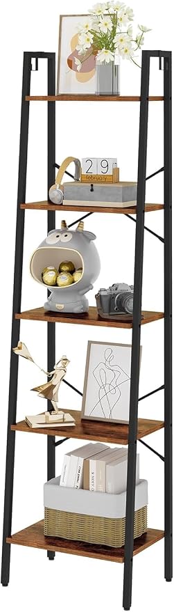 Hzuaneri Ladder Shelf, Bookshelf Bookcase, Freestanding Corner Storage Shelve - Image 7