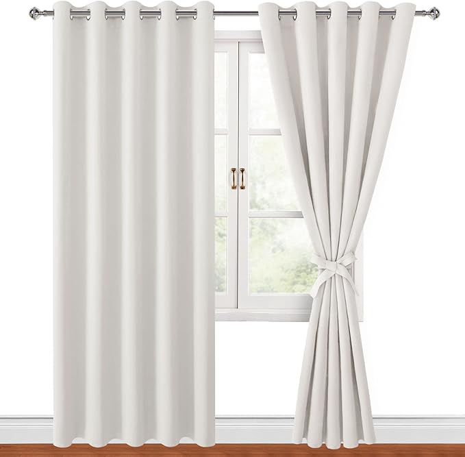 Blackout Curtains for Bedroom, 60 x 84 Inches Long, 2 Panels | Thermal by Hiasan