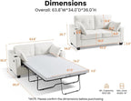 Full Size Pull Out Sleeper Sofa Bed, 2-in-1 Convertible Chenille Pull Out Couch - Image 3