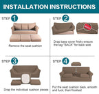 Turquoize 3 Piece Sofa Covers for 2 Cushion Couch Sofa Slipcover Soft Couch - Image 6