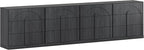 BELLEZE Sideboard Cabinet with 3 Drawers, Large Fluted Sideboard with Storage - Image 9