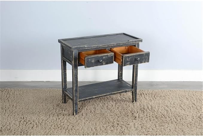 Sunny Designs Marina Black Sand Wood Side Table - Image 2