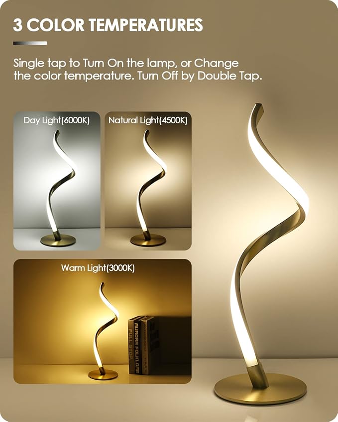 Yarra-Decor Modern Spiral Bedside Lamp - Image 4