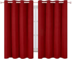 Blackout Curtains 66 x 54 Inch Long Red Curtains Set of 2 Panels Room Darkening - Image 2