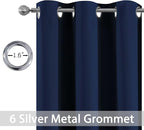 Yakamok Room Darkening Curtains 42x84 inch Length Navy Blue-Living Room | 2 - Image 2