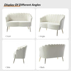 HULALA HOME Modern Velvet Loveseat Sofa - Image 3