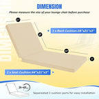 Basic Beyond Chaise Lounge Cushions Outdoor, 3-Layer Waterproof Outdoor - Image 4