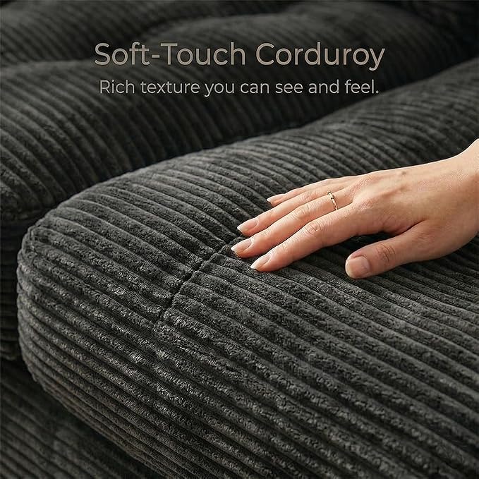 96" L Shaped Modular Sectional Sofa, Boneless Cloud Couch - Image 5