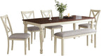 AMERLIFE 6-Piece Farmhouse Dining Table Set - Image 9