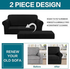 Turquoize Stretch Sofa Slipcover 2 Pieces Sofa Cover Couch Cover - Image 4