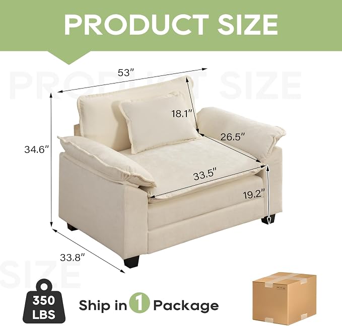 Oprisen Modular Sectional Sofa, Comfy Cloud Couch Sectional Sofa, Chenille Sofa - Image 2