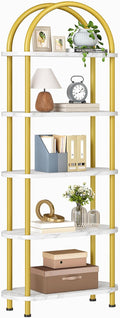 HOOBRO 5 Tier Open Bookshelf, Industrial Arched Bookcase Display Shelf Rack by HOOBRO