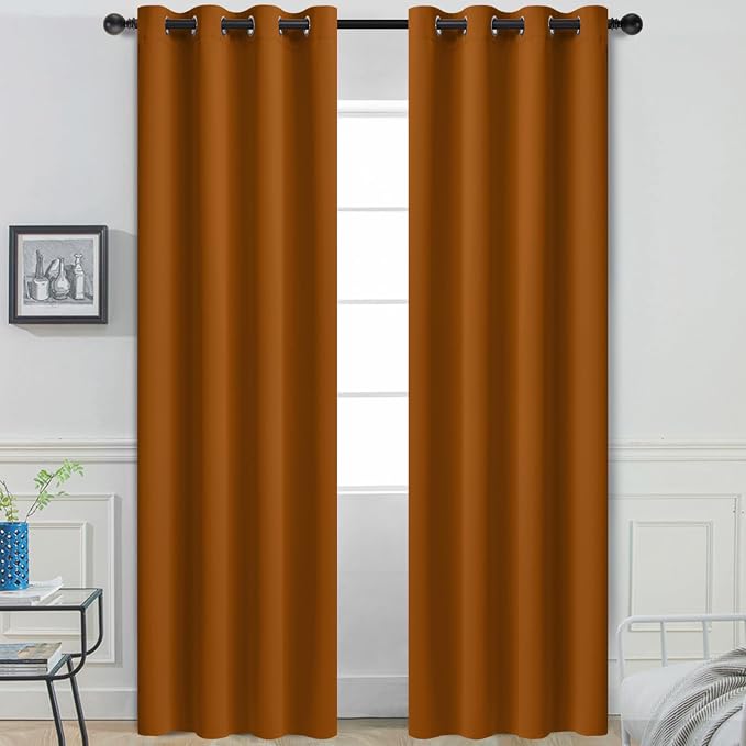 Yakamok Room Darkening Curtains 52x96 inch Length Burnt Orange-Living Room | 2 by Yakamok