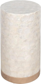 East at Main Capiz Shell Martini Table – White Accent Table, Small Decorative - Image 4