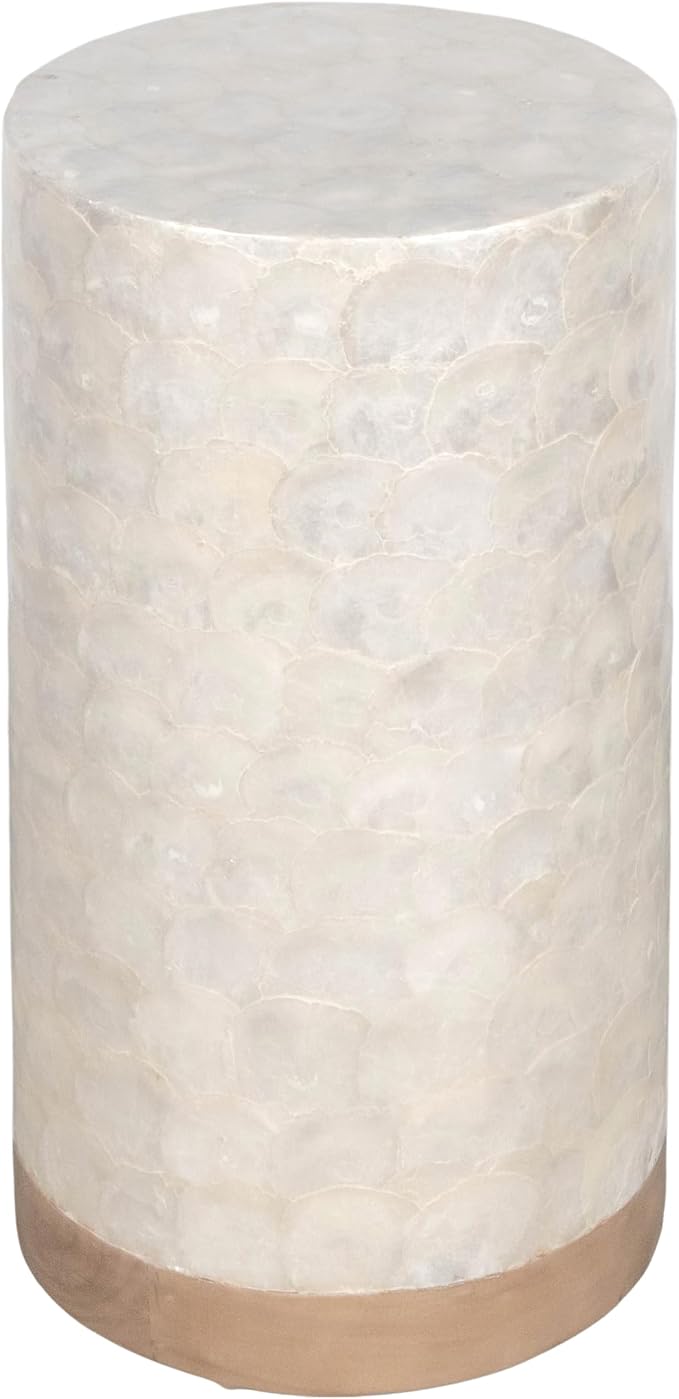 East at Main Capiz Shell Martini Table – White Accent Table, Small Decorative - Image 4