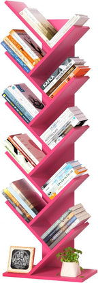 SHEEPAM 10 Tier Tree Book Shelf, Floor Standing Wood Bookshelf - Image 8