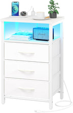 Yoobure Night Stand with Charging Station, 16 Colors LED Nightstand with USB by Yoobure