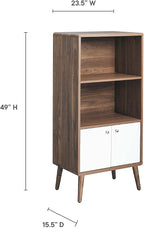 Modway EEI-6230-WAL-WHI Transmit Display Cabinet Bookshelf, Walnut White - Image 6