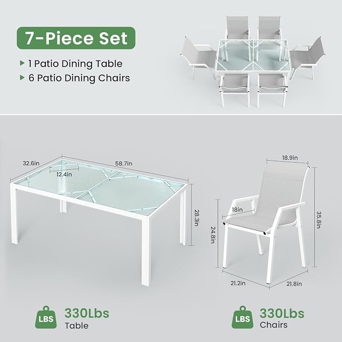 Jocoevol 7 Piece Patio Dining Sets - Image 8