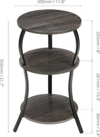 Vintage Small Round Side Table, 3-Tier Slim Waist Circular End Table - Image 3