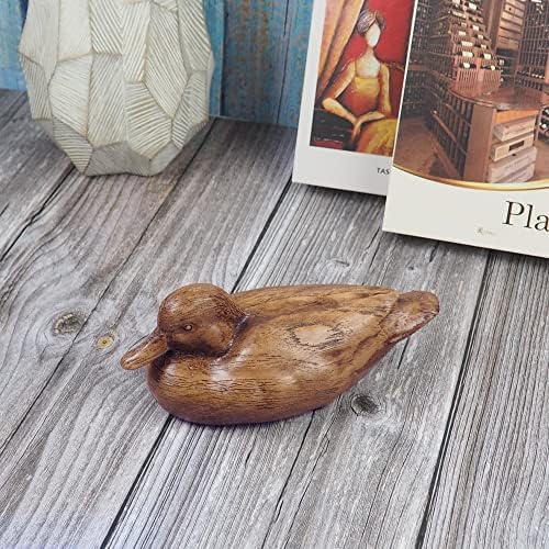 Hymmah Wooden Texture Duck Home Decor Statue Rustic Home Decorations for Living Room, Boho Sculpture Resin Animal Collectible Figurines for Indoor Decor - Image 4