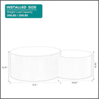 55.12'' Black Round Nesting Coffee Table Set of 2, Modern Side End Table - Image 2
