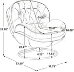 TRIPLE TREE Modern Accent Chair, Mid-Century Lounge Chair and Ottoman Set - Image 2