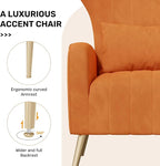 Nebuaegis Orange Velvet Accent Chair Set of 4, Wingback Chair - Image 4