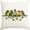 RABUSOFA St.Patricks Day Pillow Covers 18x18 Inch, Birds Shamrock Decorations by RABUSOFA