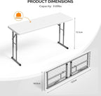 VINGLI 4 FT Narrow Folding Table, Home Work - Image 3