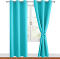 Blackout Curtains for Bedroom, 38 x 84 Inches Long, Turquoise | Thermal by Hiasan