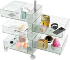 5 Tier Storage Cabinet, 360° Rotating Sofa Side Cabinet, Mobile Bedside Table by Unknown