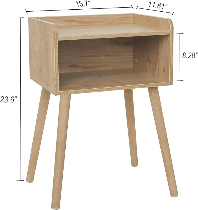 MaxSmeo Nightstand, Mid Century Modern Side Table Bedroom - Image 3