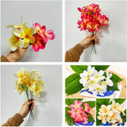 10pcs Yellow Artificial Flowers Fake Plumeria with Stems, Silk Flower - Image 6
