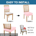 Smiry Waterproof Seat Covers for Dining Room Chairs Set of 2, Stretch Jacquard - Image 5
