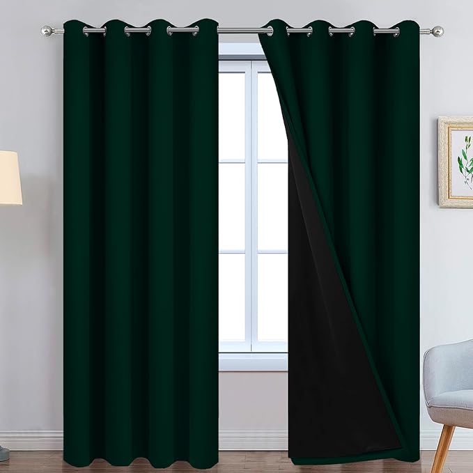 Yakamok Pine Tree Green 100% Blackout Curtains 84 Inches Long 52" Wide | by Yakamok