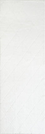 nuLOOM Amy White Trellis Washable Runner Rug - Image 5